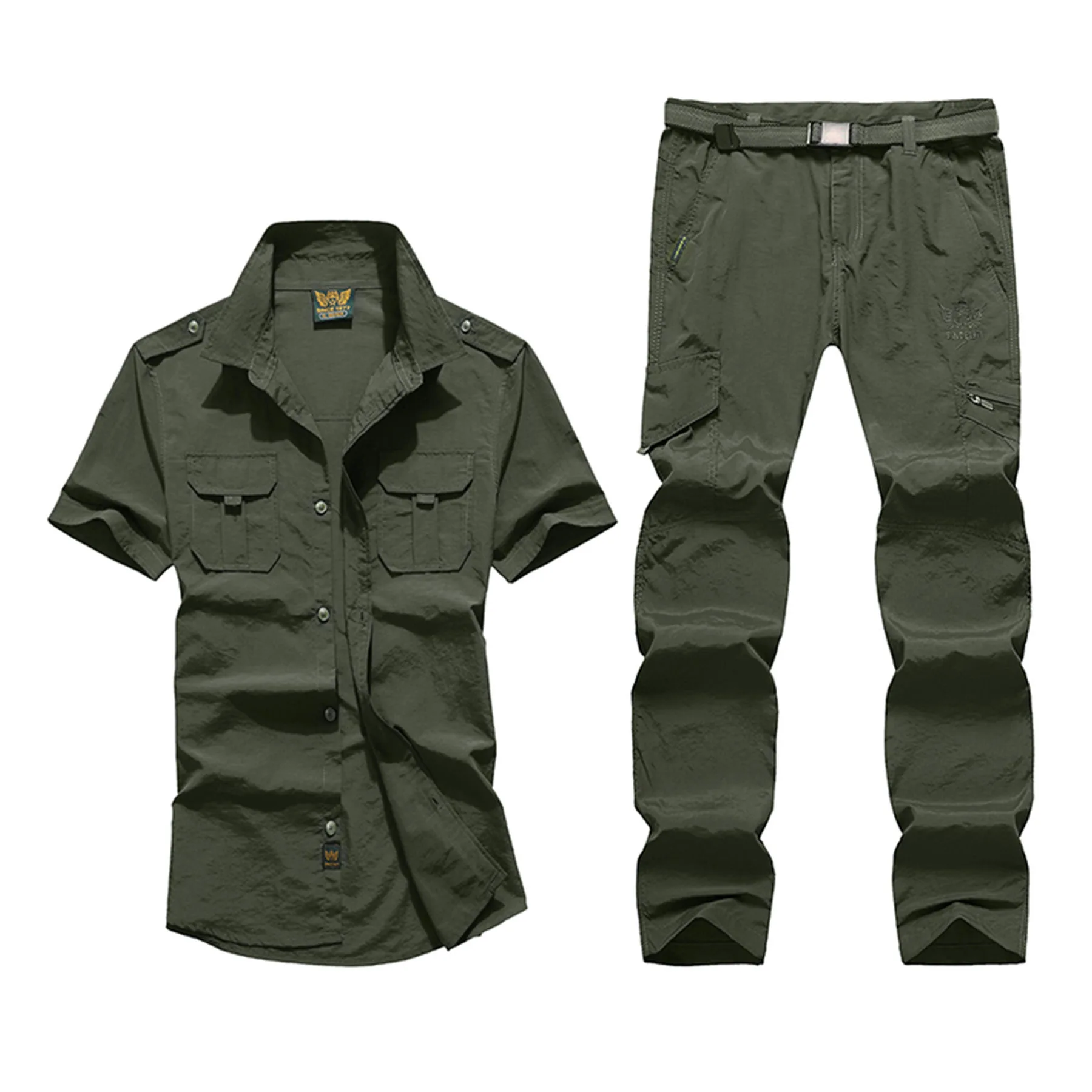 

Spring and Summer Men's Light Outdoor Sunscreen Clothes Quick Drying Clothes and Pants Short Seeve Mountaineering SHIRT and pant