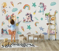 simple hand drawn unicorn wall sticker living room bedroom childrens room decoration decal mural wallpaper for kids
