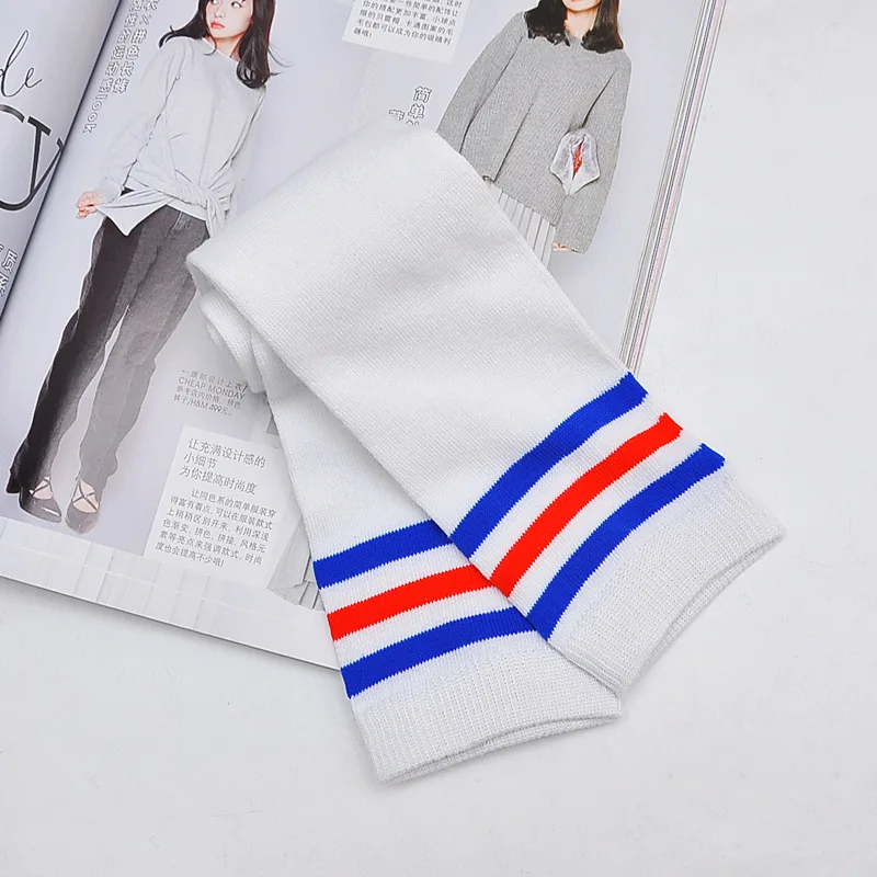 Модные пикантные гольфы для женщин 2019 кавайные полосатые до бедра женские