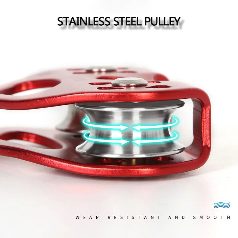 

25kN Cable Trolley Pulley With Ball Bearing Outdoor Rock Ice Caving Rescue Aluminum Alloy Pulley Climbing Accessories #