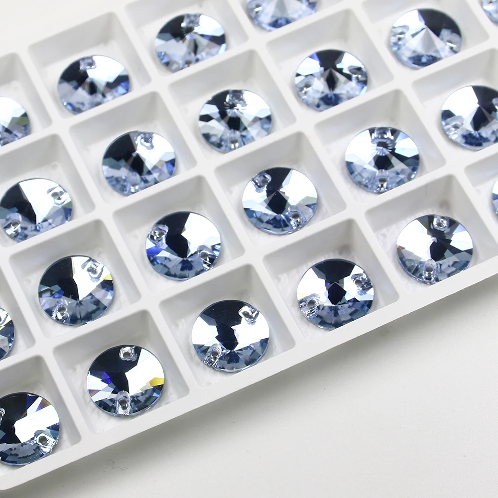 Junjiao пришивные стразы для украшения круглые плоские стеклянные камни шитье