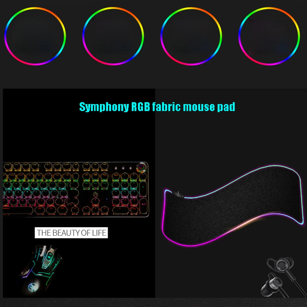 Luminous mouse pad large thickened with lock edge Symphony computer desk game | Компьютеры и офис