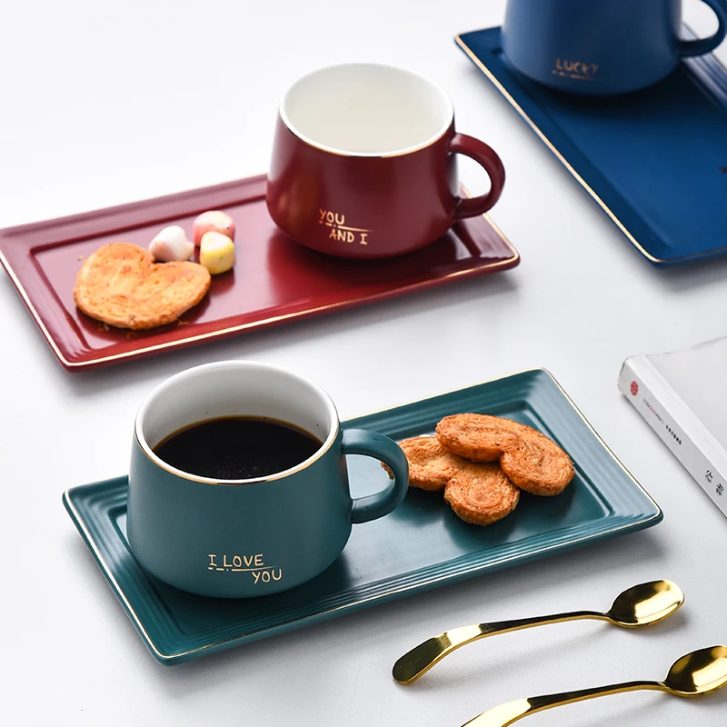 

Кофейная чашка для завтрака с блюдцем горячие напитки Современная кофейная чашка простая Скандинавская Высококачественная креативная коф...