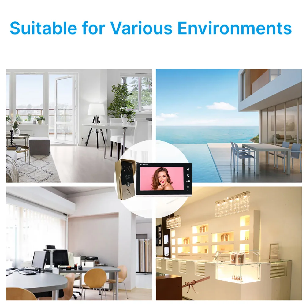 VIDEW 7 дюймовый проводной видео домофон Системы RFID разблокировать Камера дверной
