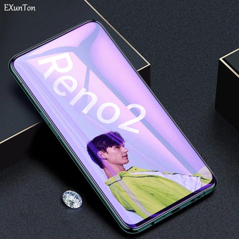 Полное покрытие закаленное стекло для OPPO Reno 2F анти синий матовый экран протектор