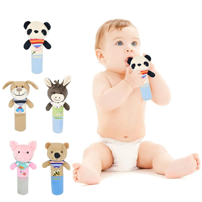 

New Design Plush Baby Toy Animal Hand Bells Baby Rattle Toys High Quality Newbron Gift Animal Style Free Shipping