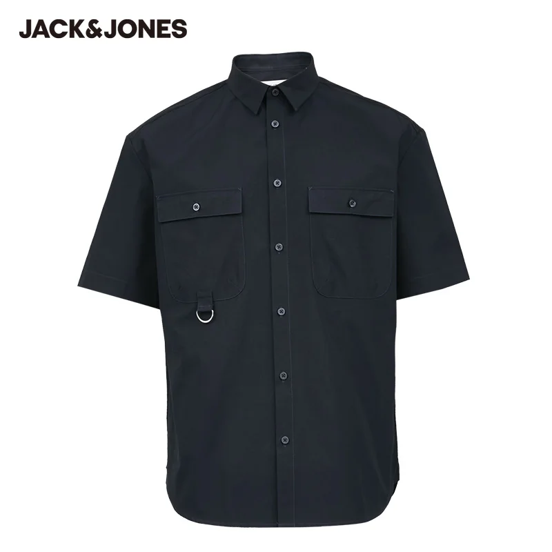 

JackJones New Arrival Men's Shirt 100% Cotton Loose fit Short-sleeved Male Shirt Menswear| 220204537