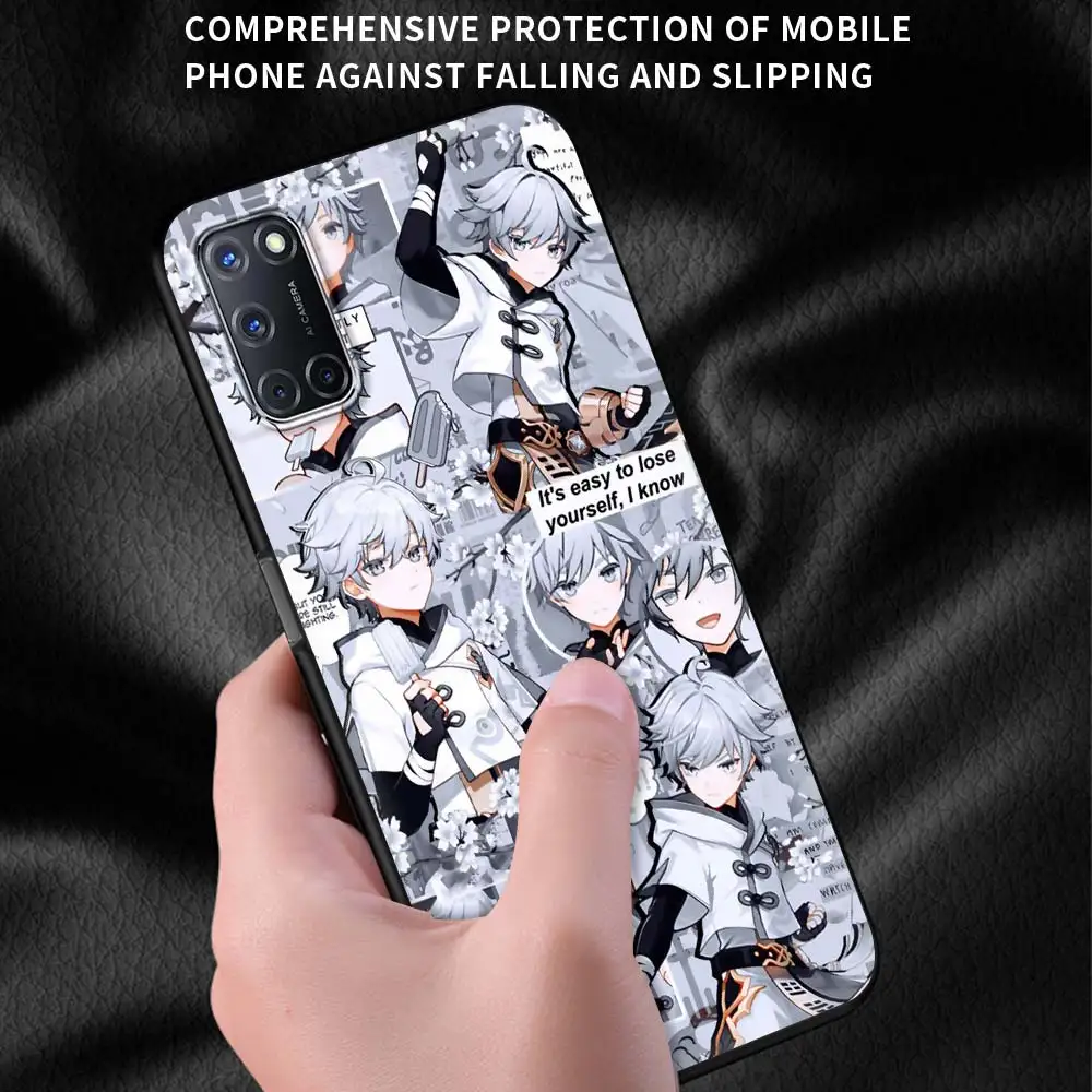 genshin impact game phone case for realme c3 6 5 7 pro xt x50 c11 c20 cover for oppo a52 a9 find x2 lite a53 black shell free global shipping