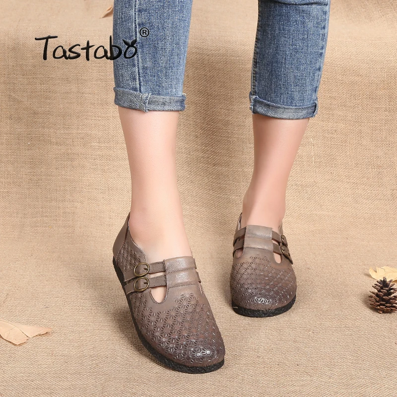 Tastabo/Женская обувь ручной работы из натуральной кожи Разноцветная повседневная в