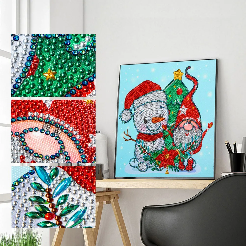 

Xmas Painting 30*30cm 5D Art Crystal DIY Decor Diamond Hanging Snowman