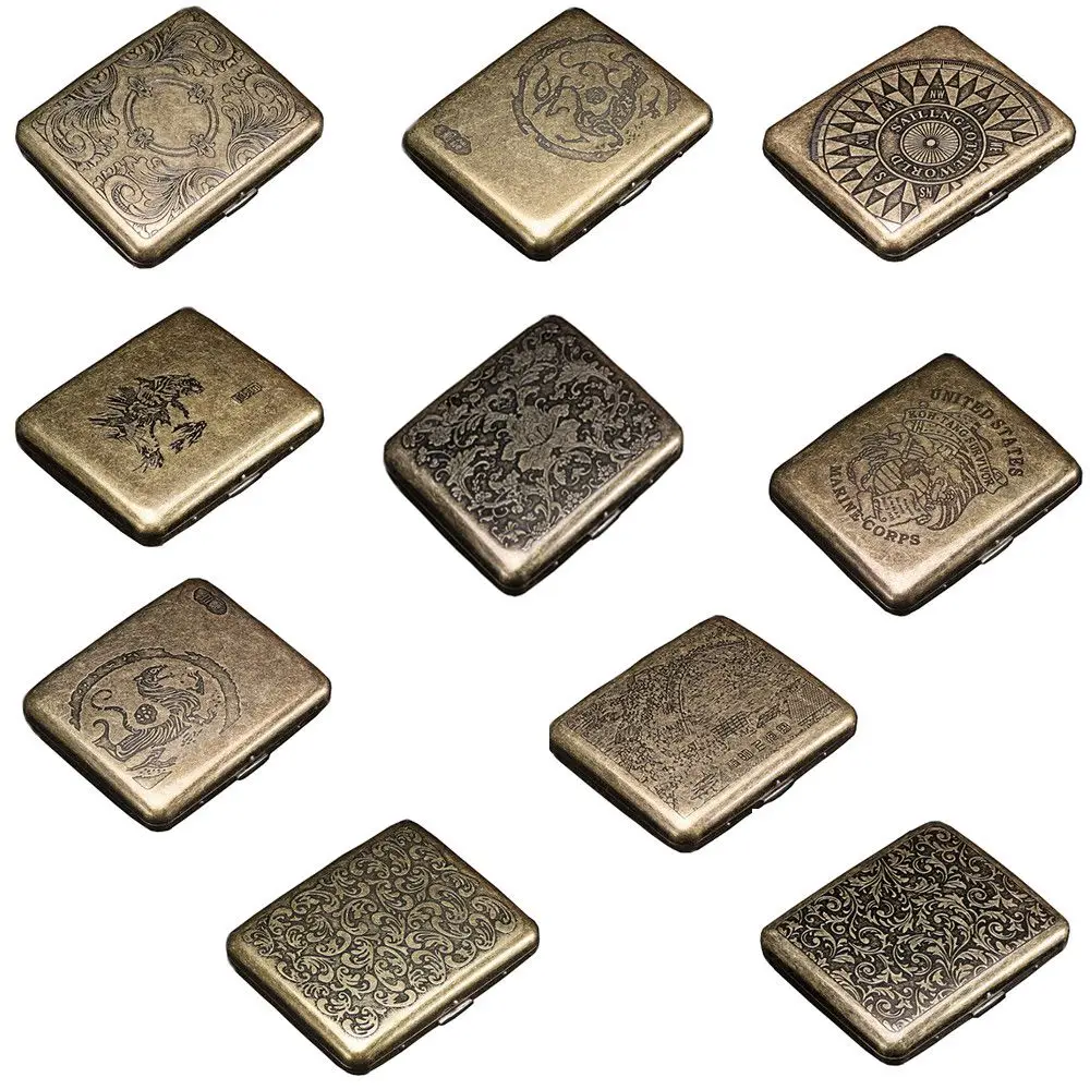 Винтажный латунный металлический чехол для сигары 20 шт. классическая мужская и