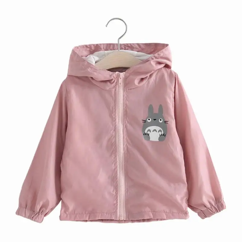Куртка детская демисезонная на молнии с капюшоном и мультяшным принтом Тоторо