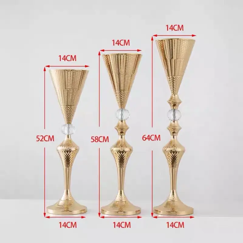Gold Flowers Candle Holders Vase Dining Table Candlestick Centerpieces Road Lead Candelabra Wedding Party Porps Home Decorations | Дом и сад