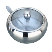 seasoning tank spoon set household thicker stainless steel tank coffee jam lid salt spoon bowl sugar box kitchen cooking tool