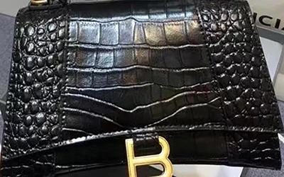 

Women's bag 2021 hot sale luxury brand fashion crocodile pattern hourglass B bag leather handbag all-match one-shoulder clutch
