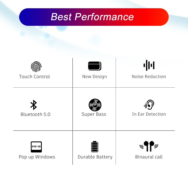 

2021 New Wireless Charging TWS Pro4 Wireless Earbuds Auriculares Bluetooth Headset Business Headset with Touch Bass HiFi Headset