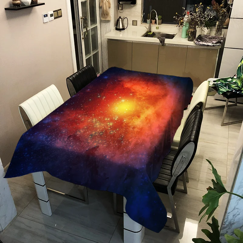 

Home decorative starry sky pattern printing washable tablecloth