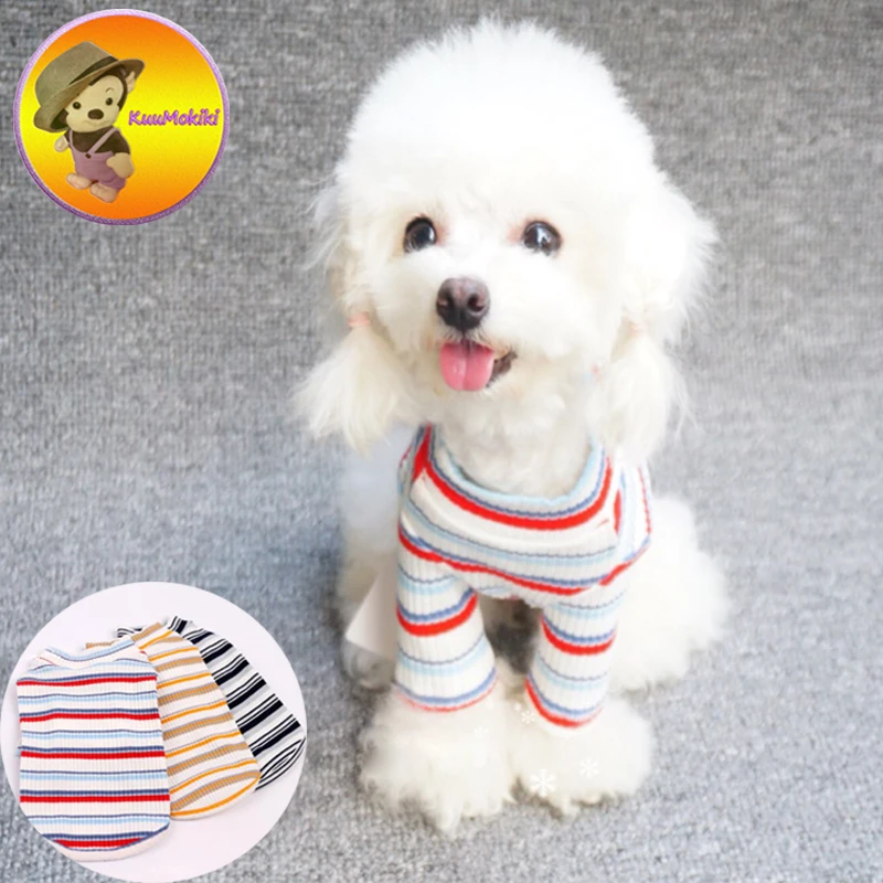 Зимний теплый свитер в полоску для собак свитера одежда щенков жилет Женская