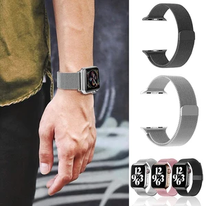 Stainless Steel Watch Strap Band for Apple Watch Series 6 5 4 3 2 1 Wristband Correa 38/40/42/44mm Mesh Belt Magnetic Bracelet