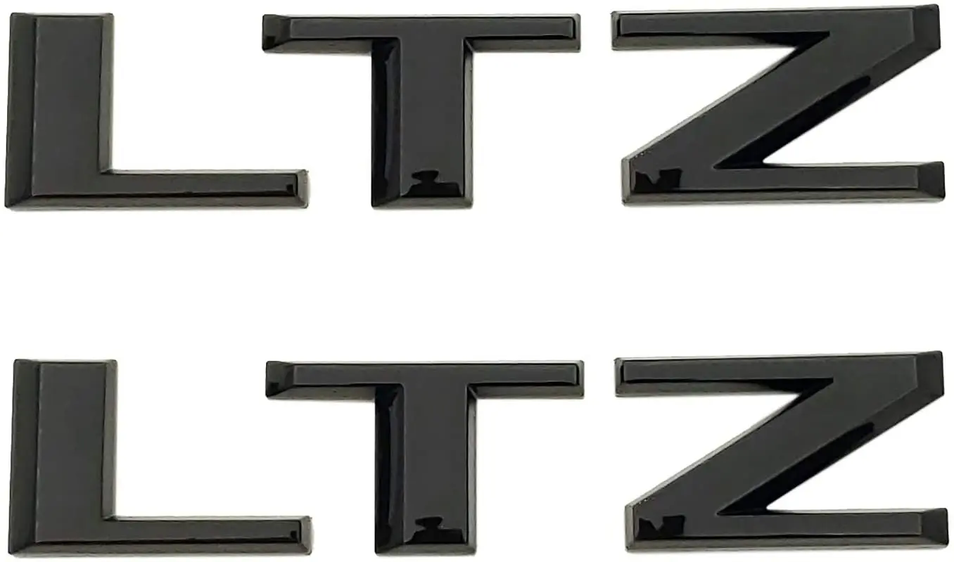

2X LTZ Emblem 3D Letter Logo Badge Side Fender Hood & Tailgate Nameplate (Glossy Black)