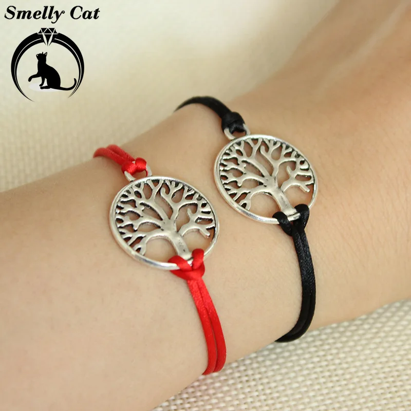 Простой ручной красный веревочный Браслет Древо жизни пара медовые Ювелирные