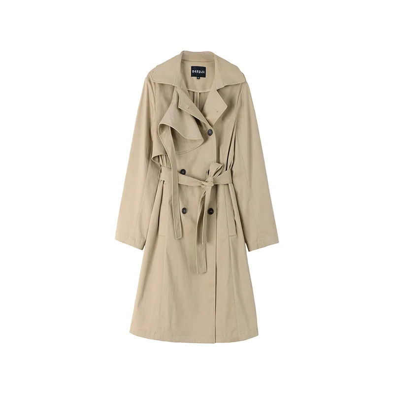 

Женский двубортный тренчкот, осенне-Весенняя модель 2023, Корейская одежда