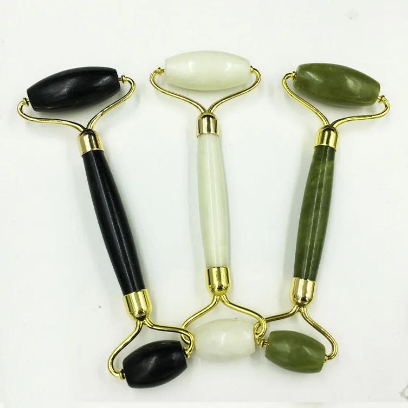 100% натуральный нефритовый роликовый лицевой массажный ролик с двойными