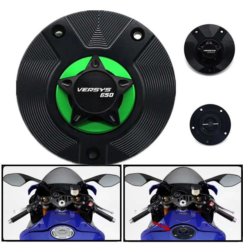 

Мотоцикл для KAWASAKI VERSYS650 KLE650 Versys650 kle650 2007-2016 CNC быстросъемная крышка бака топливного масла и газа бензиновая крышка