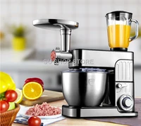 7l stainless steel cover 6 speed kitchen chef electric food stand mixer egg whisk dough cream blender juicer meat grinder mincer