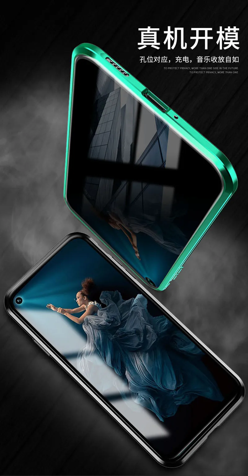Honor 20 Pro закаленное стекло чехол для Honor 20 конфиденциальности Магнитная Адсорбция металлический бампер полное покрытие для Honor 20 Pro Телефон оболочка
