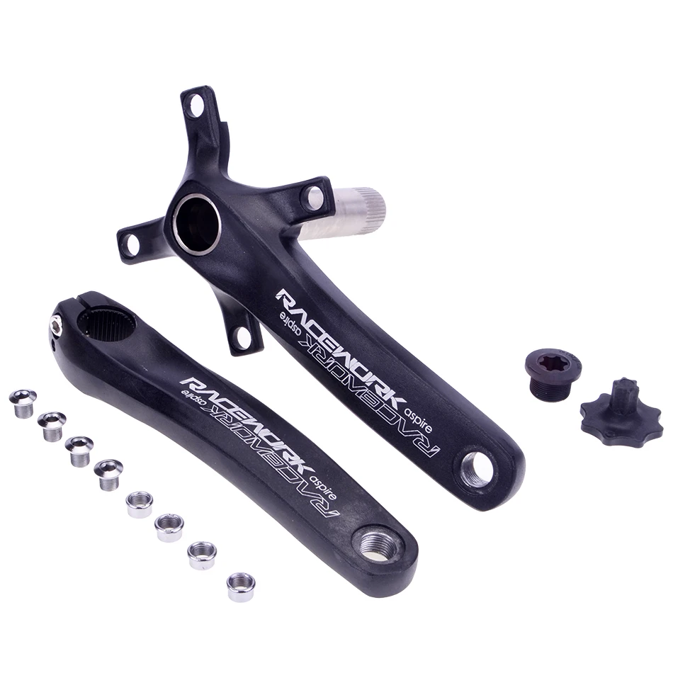 RaceworAluminiumlegierung Fahrrad Kurbel Kettenrad Berg Fahrrad Innenlager Kurbel рифленый диск MTB 104BCD велосипед Teil - Цвет: black 170