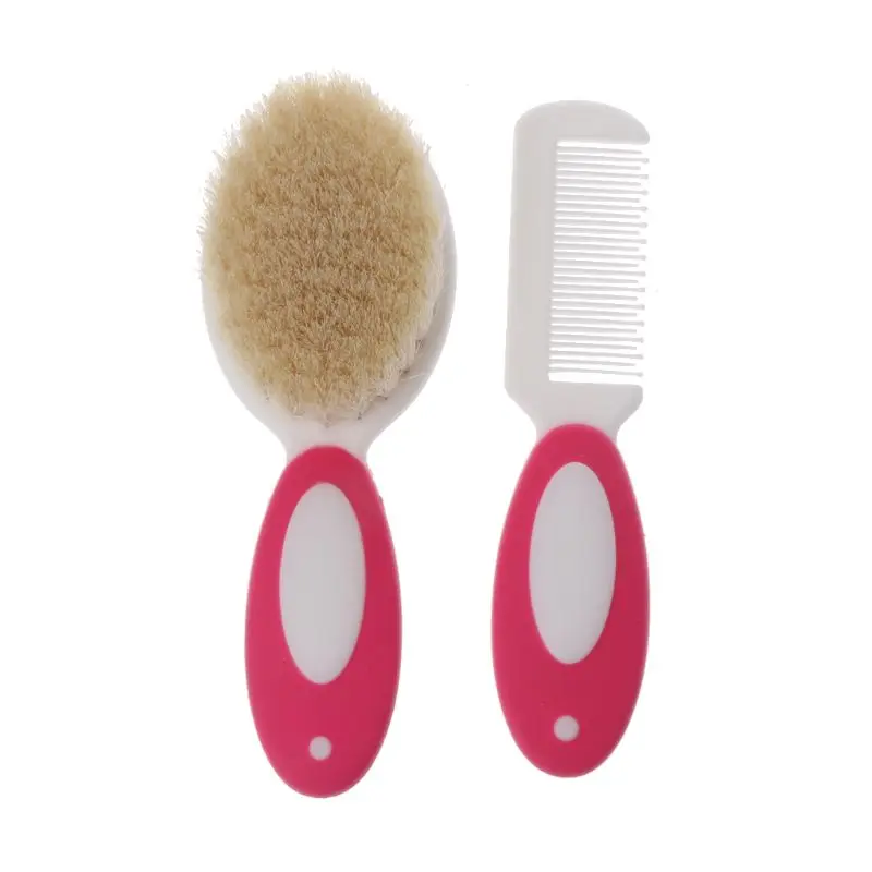 

2pcs Portable Soft Newborn Baby Hair Brush Baby Kids Comb Child Hairbrush Sets Boys Girls Head Massager GXMB