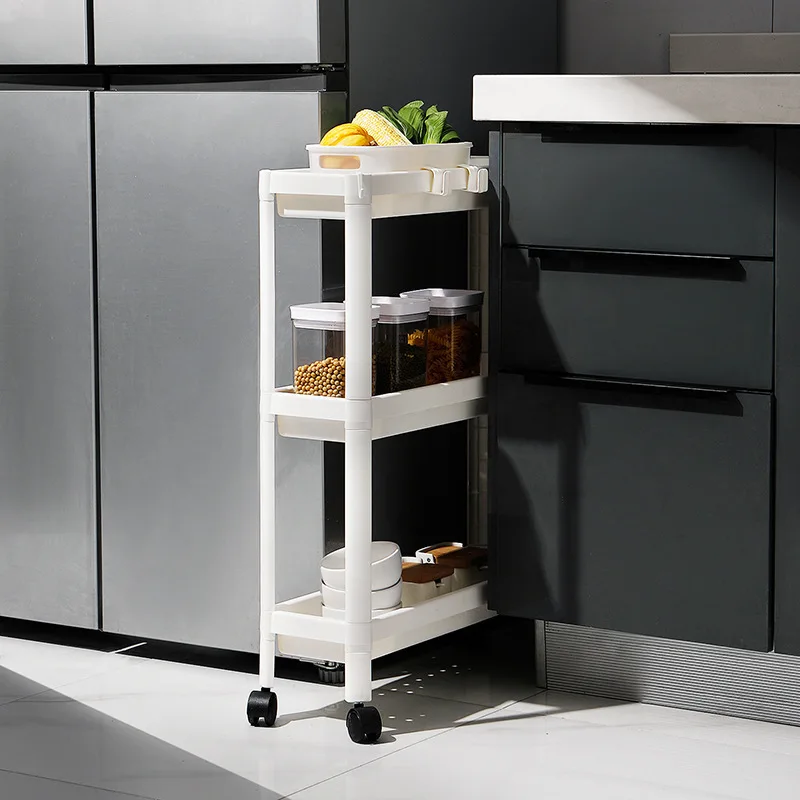 2/3 Tier Slim Movable Storage Rack Cart Rolling Wheels Shelf Tableware Clothes for Kitchen Bathroom | Дом и сад