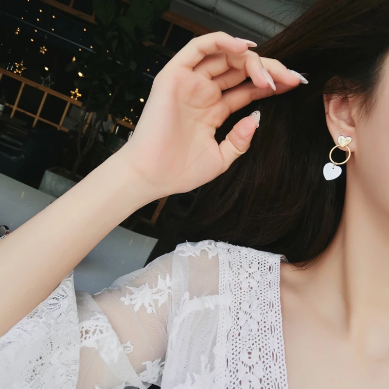 

Earrings Girl Jewelry Simple Fashion Drop Oval Shell Bohemia Hollow Elegant Round Square Heart Dangle Women Circle Geometric