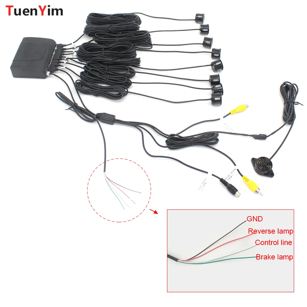 parktronics car parking sensors 468 radars alarm probe detector rca video system show distance image assistance free global shipping