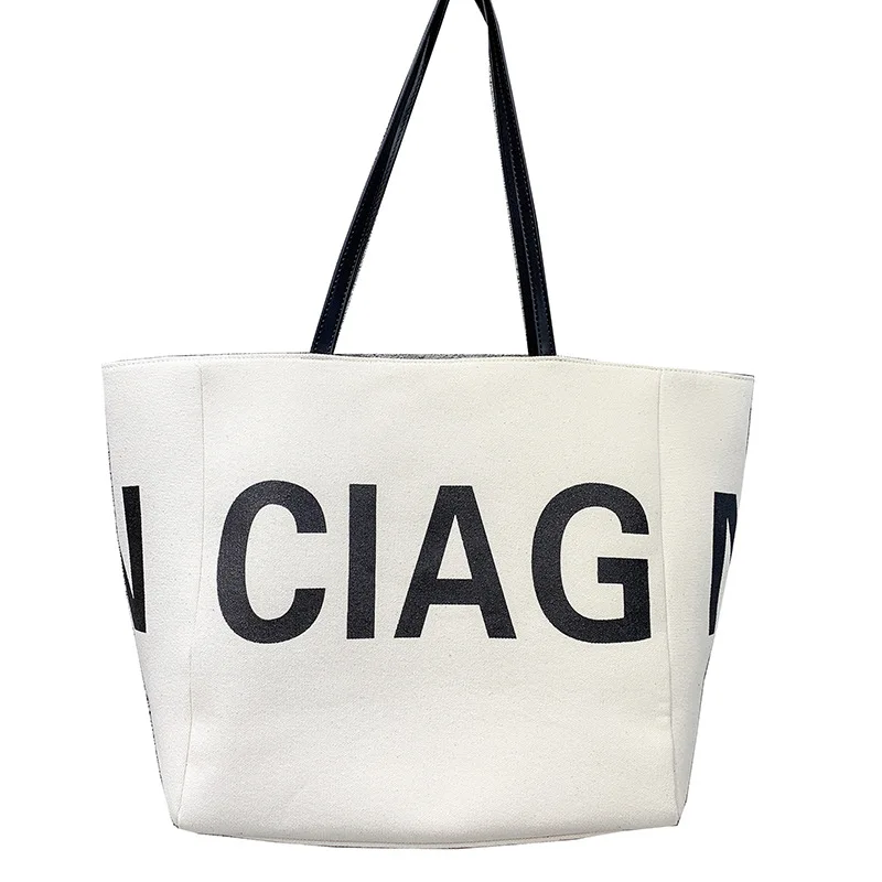 

Canvas Women Totes 2021 New Fashion All Match Larger Capacity Letter Prints One Shoulder Bags Ladies Designer Handbags Sac Luxe