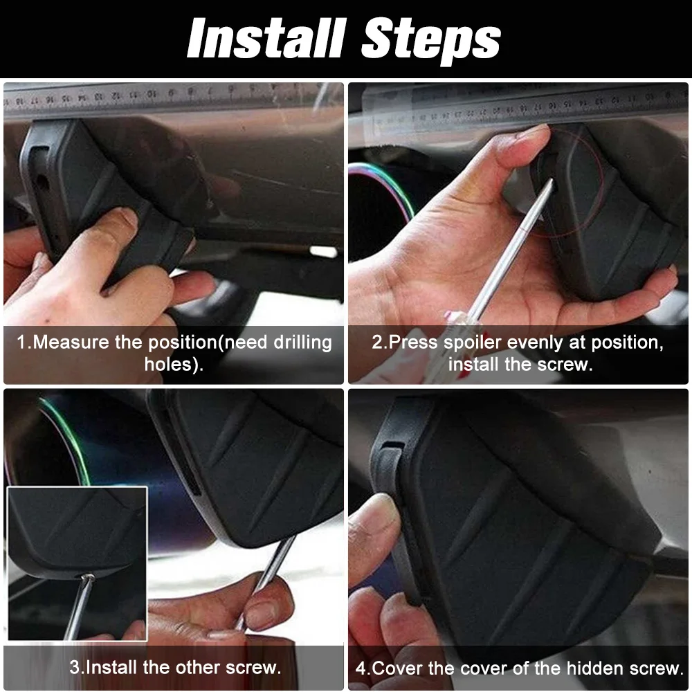 1 шт./4 шт. Универсальный Автомобильный задний спойлер из углеродного волокна -