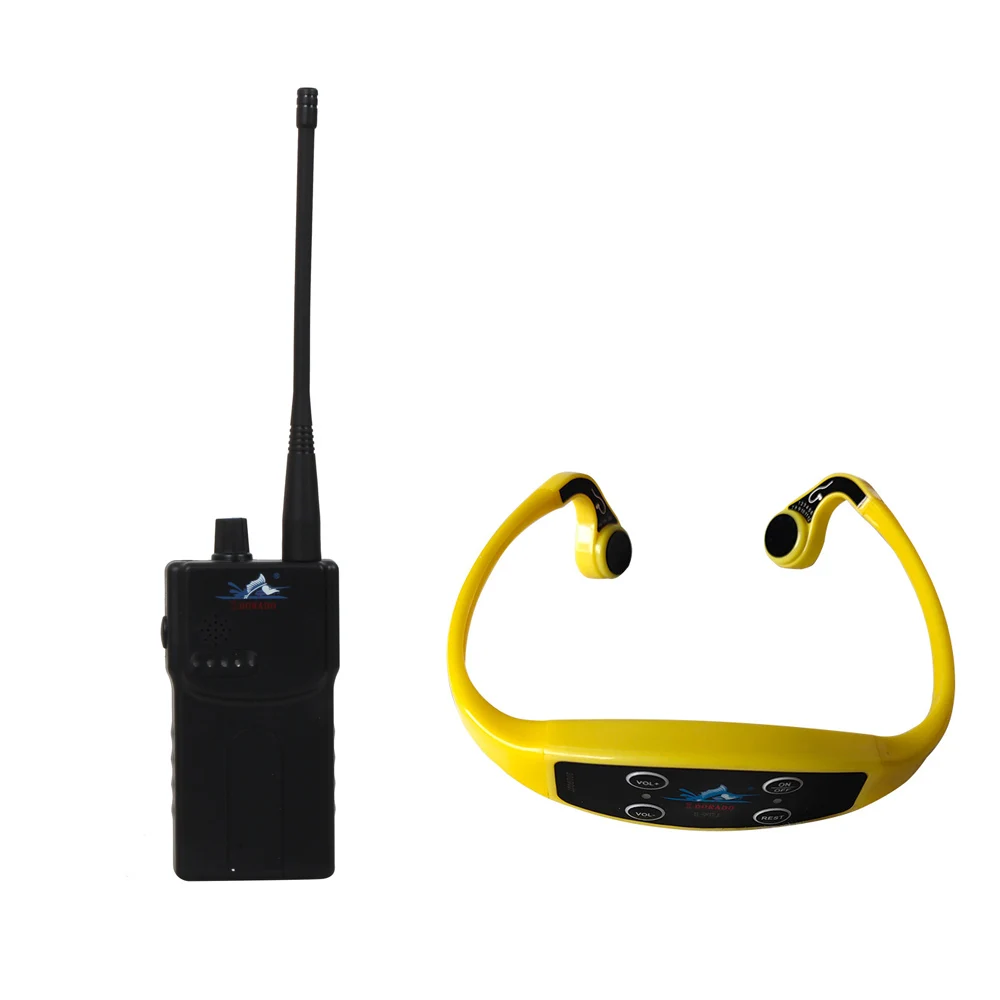 Беспроводное обучение устройства костной проводимости приемник с 2 WalkieTalkie передатчик+ 15 водонепроницаемый приемники наушников+ 1 микрофон