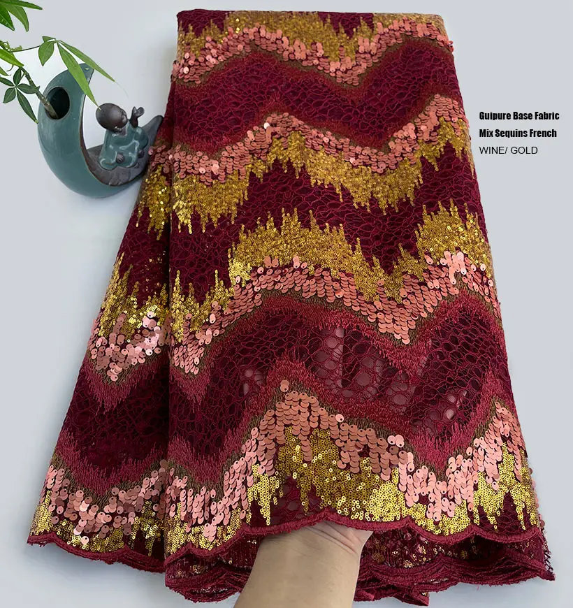 5 ярдов шнур вышитые гипюр смесь блестки французская Кружевная Сетка Тюлевая