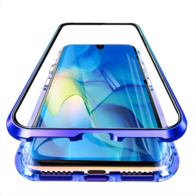 Роскошный 2-й Магнитный поглощающий металлический чехол для huawei Nova 5 5Pro Передняя Задняя Двусторонняя стеклянная крышка для телефона Nova5 Pro Coque