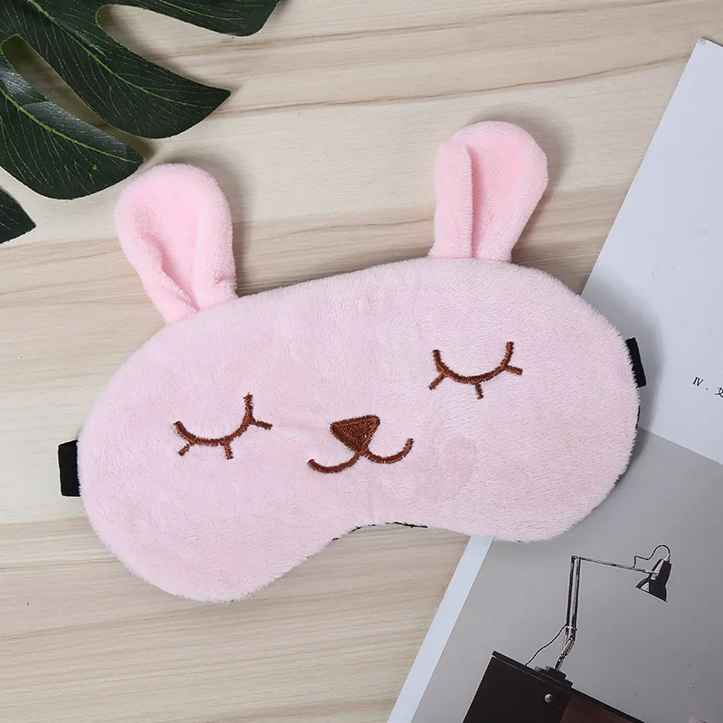 Вечерние мягкие сенсорные маски с мультяшным животным кроликом для глаз