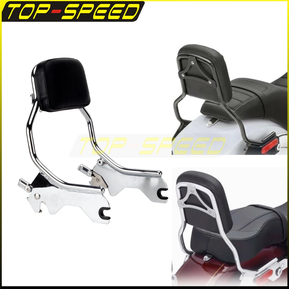 

Хромированная мотоциклетная спинка для пассажиров с системой защелки для Harley Deluxe FLDE Heritage Classic FLHC 114 FLHCS Softail Slim FLSL