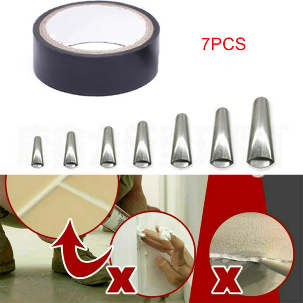 

7pcs Stainless Steel Glue Mouth Duckbill Type Artifact Kit Caulking Finisher 5/6/7/9/10/12/13MM Durable And Practical To Use