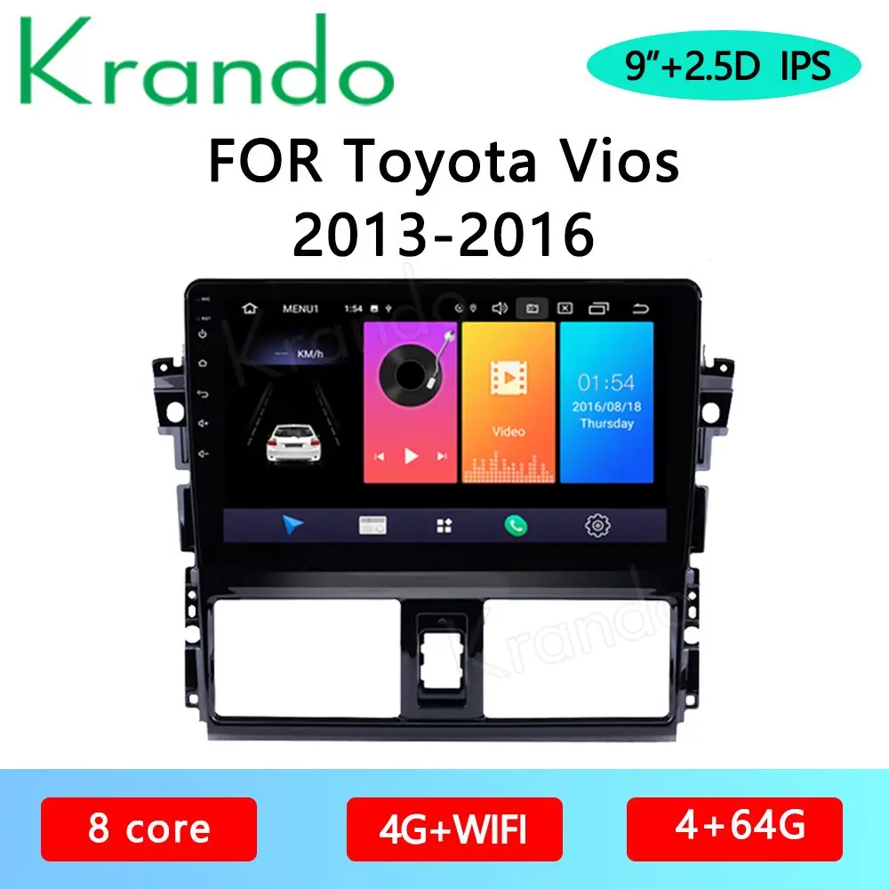 Krando Android 10 0 9 &quotIPS полный сенсорный автомобильный мультимедийный радио для Toyota Vios
