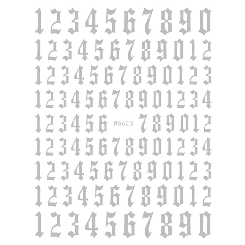 1pc Laser Nail Sticker Digital Star Moon DIY Manicure Sticker Unique Nail Art Decals Tools Fashionable Nail Decor Accessories