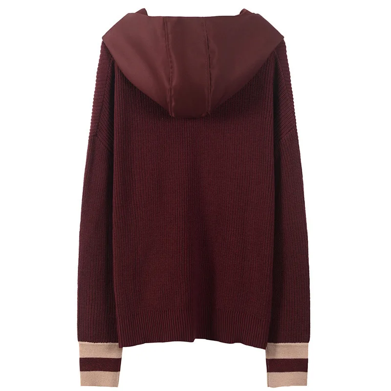 

New Han edition leisure spot fall 2081 new bump color long sleeve knit hooded relaxed joker sweater