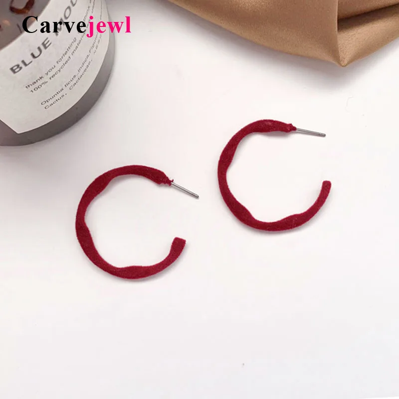 Серьги кольца с плетеным покрытием Carvejewl фиолетовый зеленый коричневый цвет