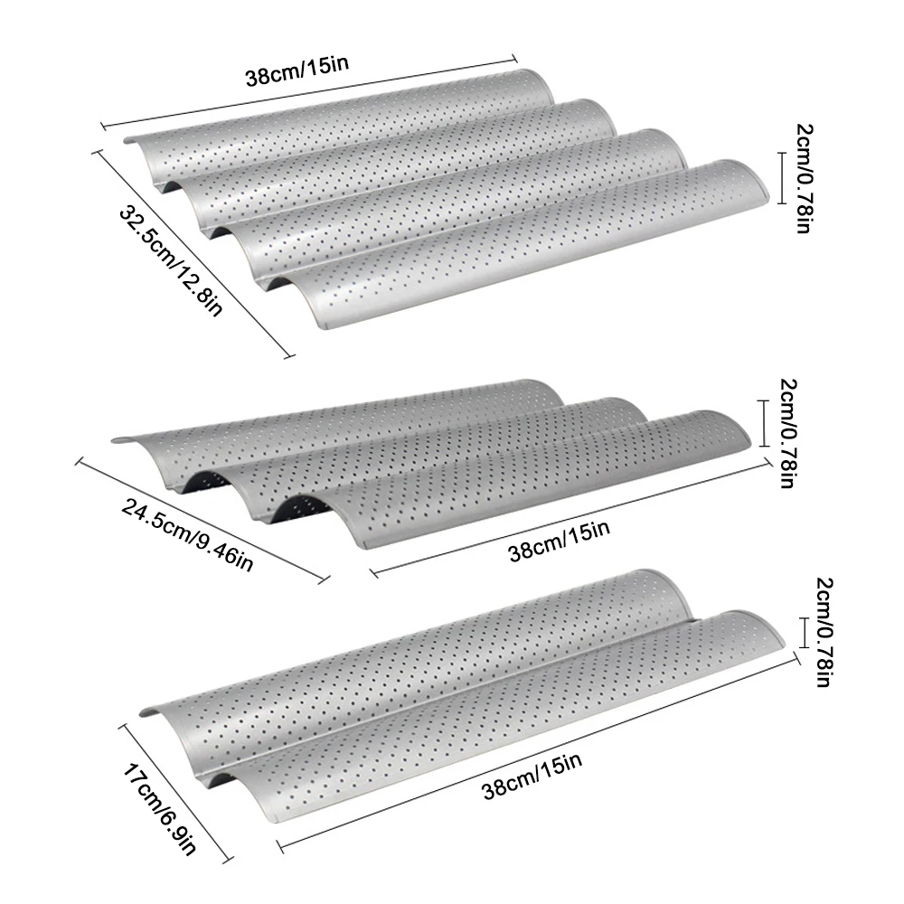 

2/3/4 French Bread Mold Wave Baking Tray French Bread Mold Baking Tool Wave Bar Baking Mold Baking Pan Cake Pan Baking Tool