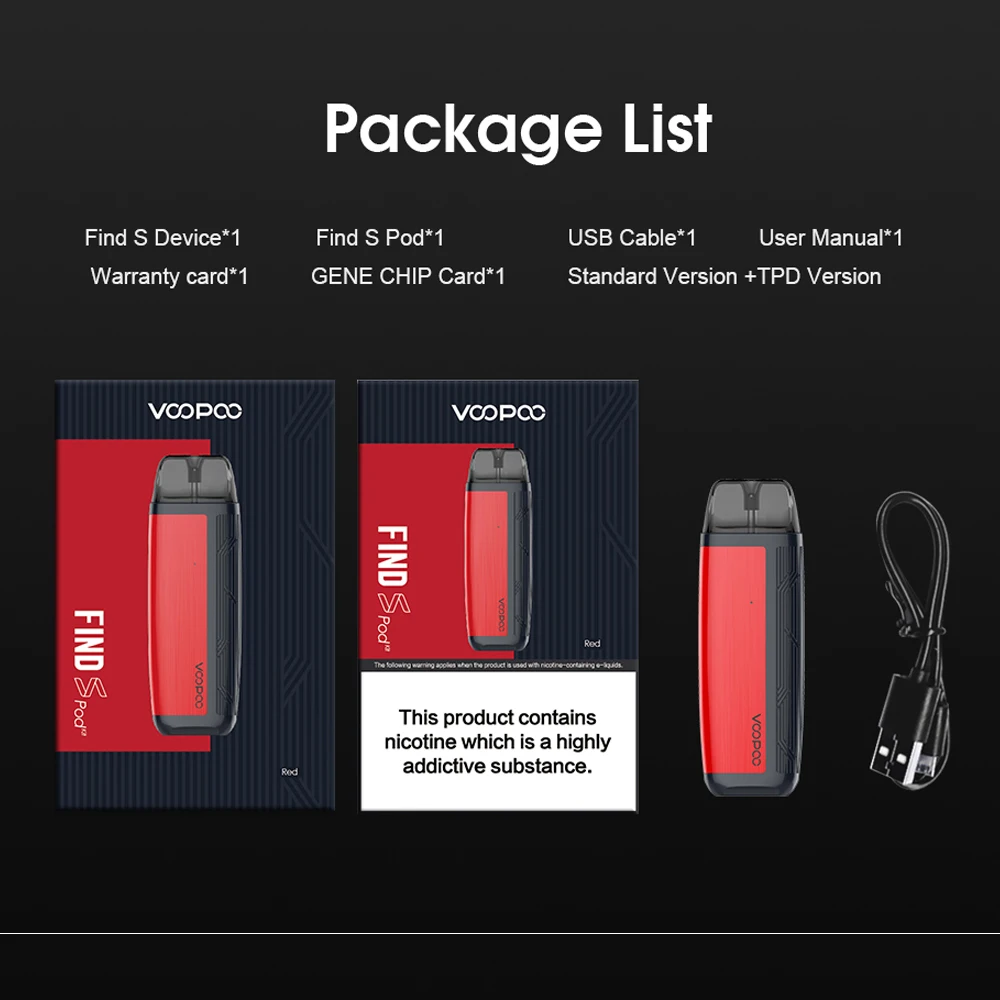 Оригинальный набор VOOPOO Find Pod с сопротивлением 0 12 Ом 420 мАч аккумулятор 1 8 мл