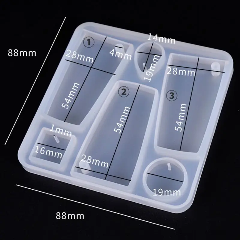 

Silicone Acrylic Earring Necklace Pendant Mold Resin Casting Mold Jewelry Making T4MD